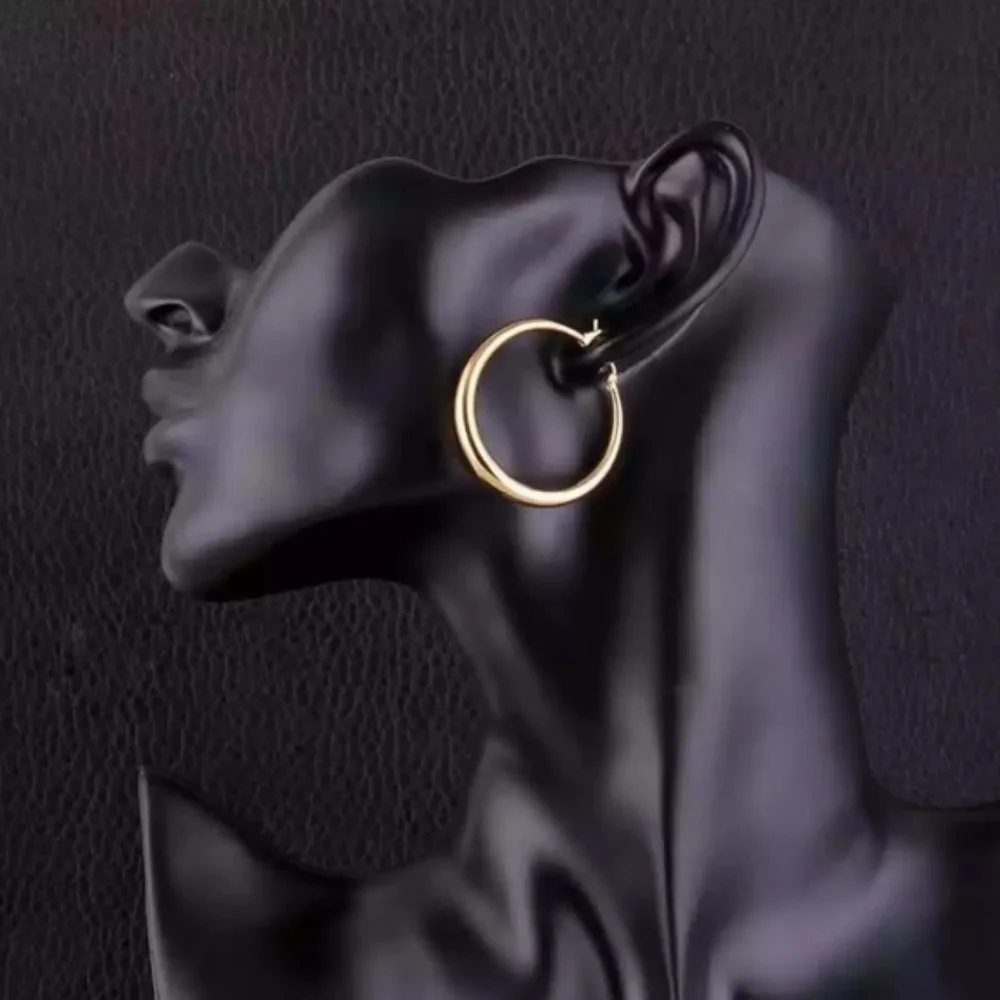 *NEW 18K Rose Gold 1.5'' Round Hoop Earrings - Picture 5 of 5